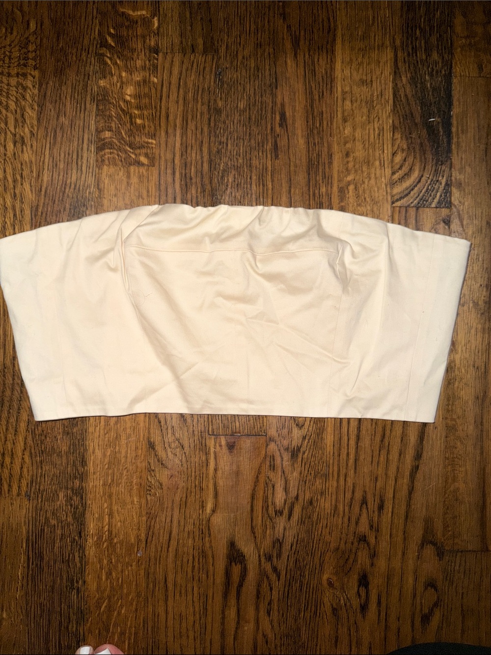 Women's Cream Strapless Crop Top